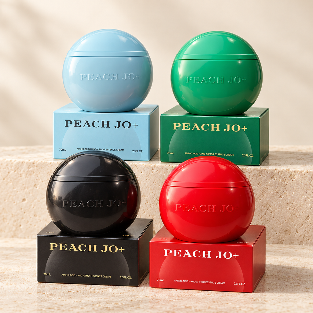 PEACH JO+ scented hand cream in four colors and fragrances