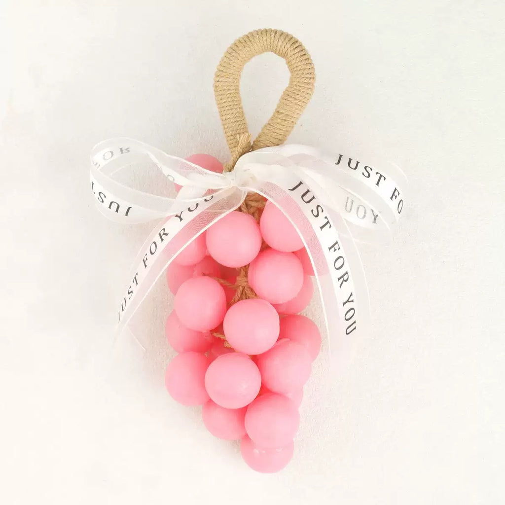 Deep pink grape-shaped hanging soap